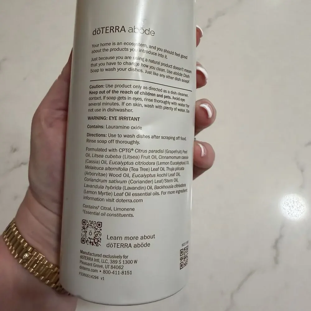 Doterra Abode Liquid Dish Soap Refill 16 Oz. 473 mL NEW Sealed Dented Can